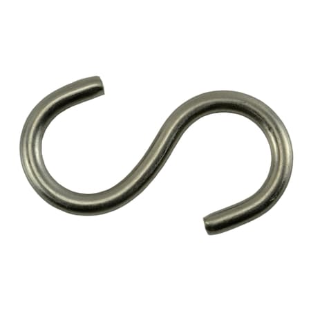 Midwest Fastener 5/32" x 5/8" x 1-7/8" 18-8 Stainless Steel Medium Wire S Hooks 15PK 65122